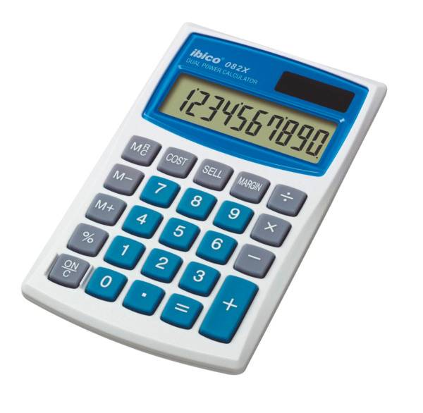 Taschenrechner 082X 10-stellig grau/blau IBICO IB410017