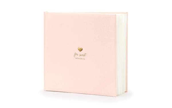 Partydeco Gästebuch For sweet memories 20.5 x 20.5 cm, Rosa/Gold