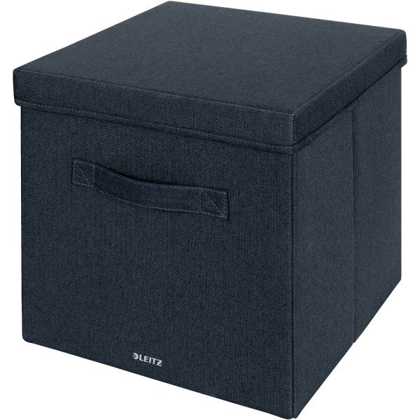 LEITZ Aufbewahrungsbox mit Deckel 6145-00-89 samtgrau 2 Stk. 33×32.5x38cm