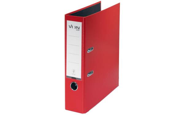 VON Ordner mit PP/Papier, 8 cm, Rot