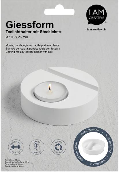I AM CREATIVE Silikon Giessform 1704.33 Kerzenhalter für Teelicht