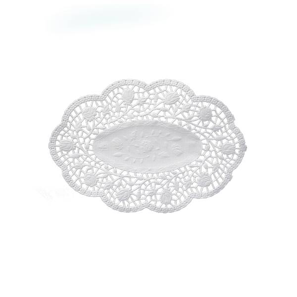 Mokkadeckchen (PAP) oval weiß 22 x 15 cm – 500 Stück