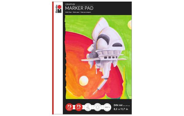 Marabu Markerpapierblock Marker Pad GRAPHIX, DIN A4, 75 g/qm