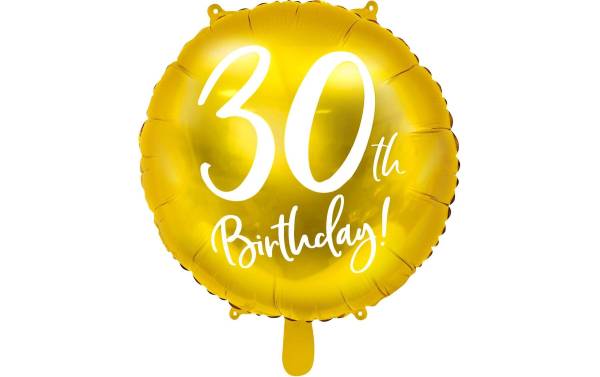 Partydeco Folienballon 30th Birthday Gold/Weiss