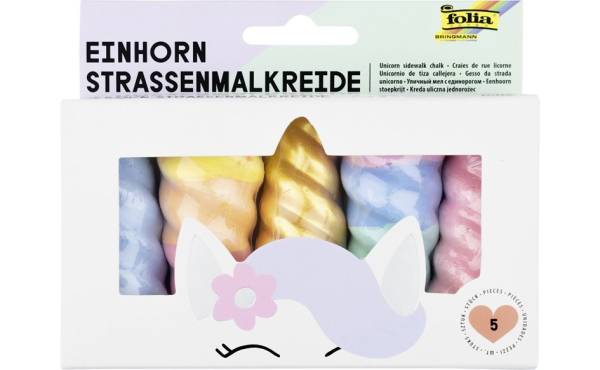 folia Straßenmalkreide 'Einhorn', farbig sortiert