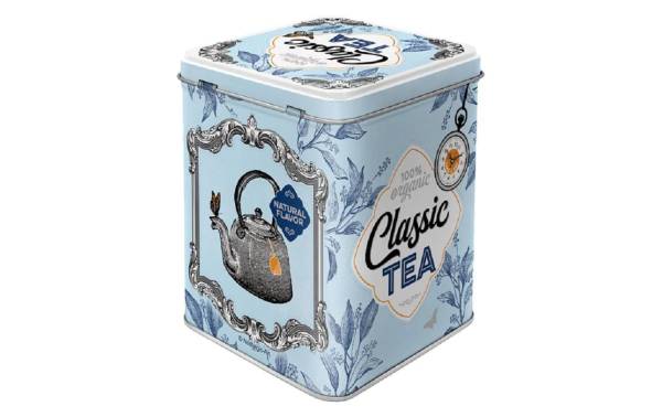 Nostalgic Art Teebeutel-Box Classic Tea Grau/Hellblau/Weiss