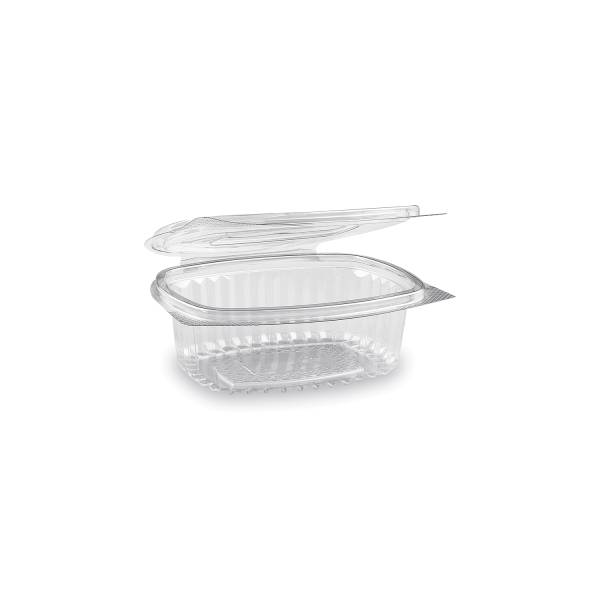 Feinkostbecher (rPET) mit Deckel oval klar 250ml – 50 Stück
