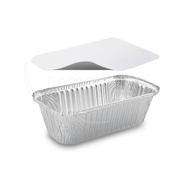 Schale (ALU) eckig 252 x 132 x 70 mm 1500ml + Deckel – 5 Stück