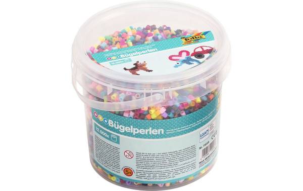 folia Bügelperlen, farbig sortiert, 12.000 Stück, Eimer