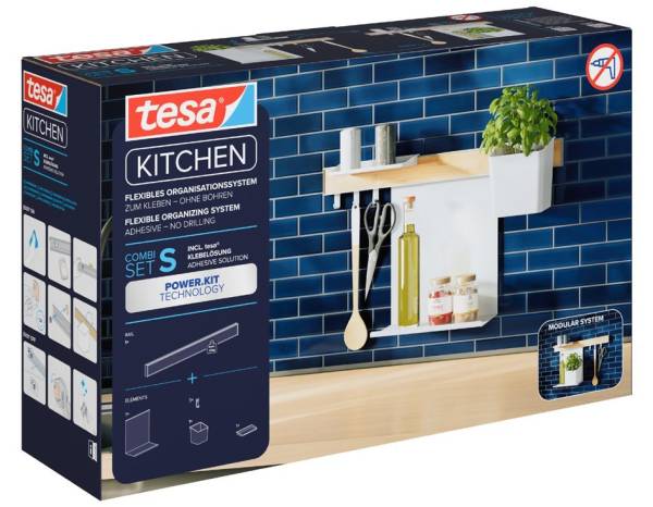 tesa KITCHEN Combi-Set S, 6-teilig, weiß