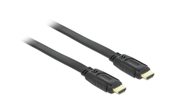 Delock Kabel flach HDMI – HDMI, 1 m, Schwarz