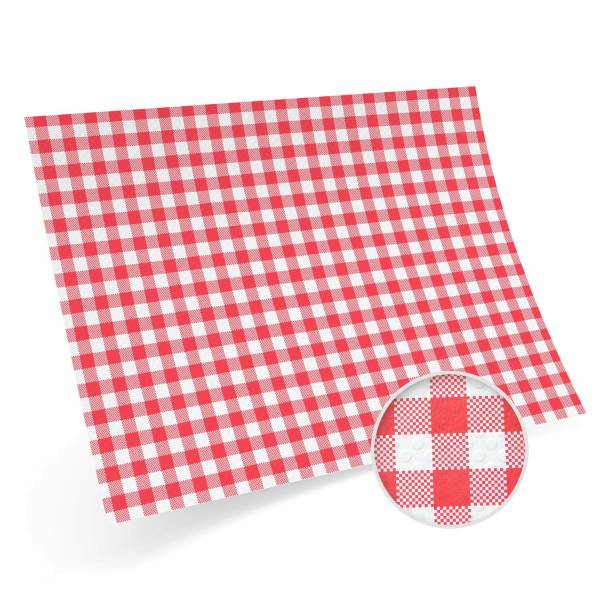 200x Tischsets kariert rot weiss 40 x 30 cm