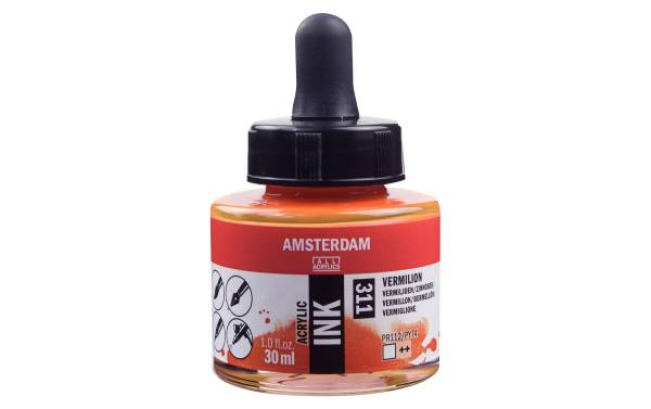 Amsterdam Acryltinte 30 ml, Zinnober