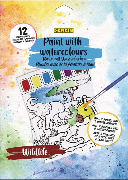 ONLINE Malset Wasserfarbe 61046/6 Wildlife 12 Stück