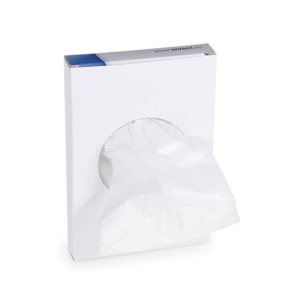 Hygiene-Beutel (HDPE) weiß 8+6 x 25 cm - 30 Stück