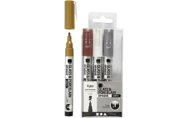 Creativ Company Porzellanmarker und Glasmarker 4 Stück