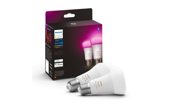 Philips Hue Leuchtmittel White & Color Ambiance, E27, 2 Stück, Bluetooth