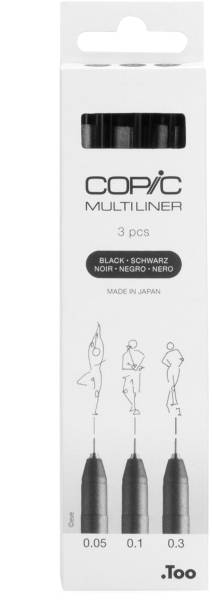 COPIC Multiliner 22075630 schwarz 3 Stück