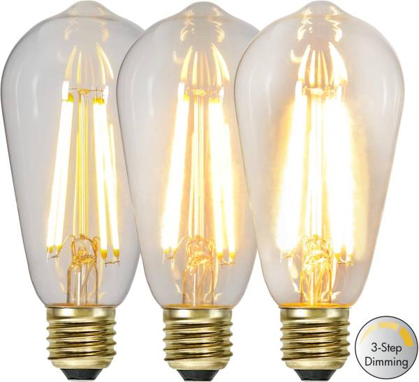 LED Leuchtmittel E27 ST64 Soft Glow 3-step