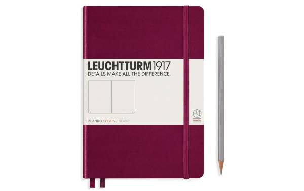 Leuchtturm Notizbuch Medium A5, Blanko, 2-teilig, Port Rot