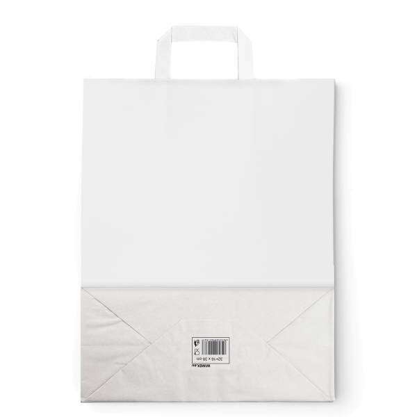 Papiertragetasche weiß 32+16 x 39 cm – 250 Stück