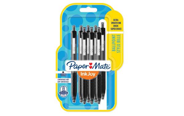 Paper Mate Kugelschreiber Inkjoy 300 RT 1 mm, Schwarz, 8 Stück