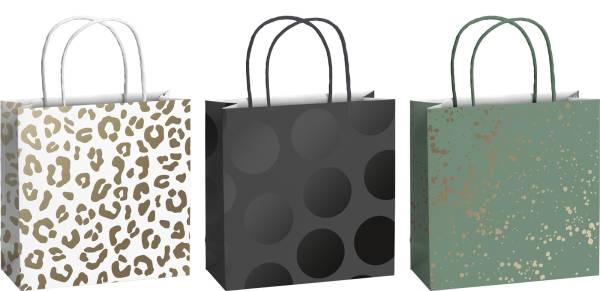 STEWO Geschenktasche Sprenkel 2543579299 dunkelgrün 20x8x20cm
