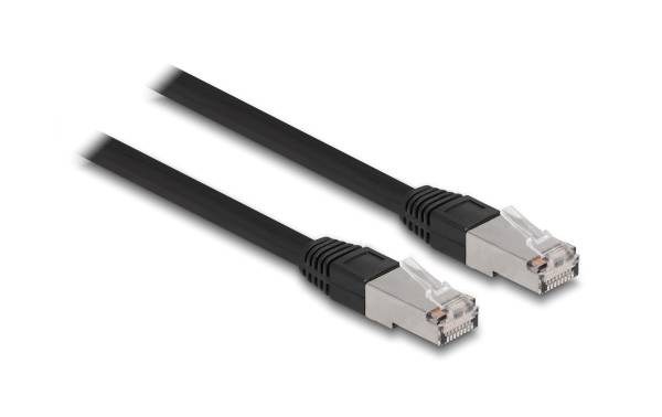 Delock Patchkabel Outdoor Cat 6A, S/FTP, 1 m, Schwarz