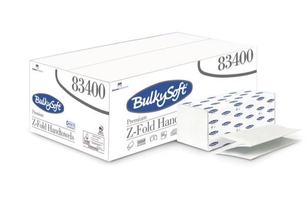 Handtuch Premium Bulkysoft, Z-Falz, weiss, 2-lagig, 24x23cm - Karton à 3750 Blatt
