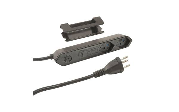 STEFFEN Steckdosenleiste STEBA IQ 2xT13 1xUSB-C PD 18W Schwarz