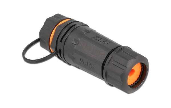 Delock Kupplung RJ-45, Cat.6A, Orange, wasserfest, 1 Stück