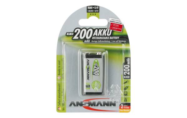 ANSMANN NiMH Akku maxE, 9V-Block, 200 mAh, 1er Blister