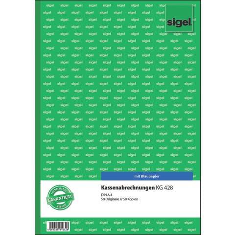 sigel Formularbuch "Kassenabrechnung", A4, 2 x 50 Blatt