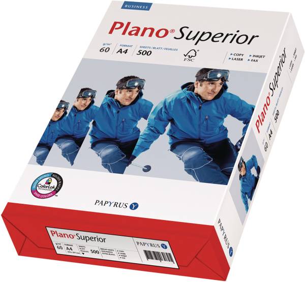 Kopierpapier Plano Superior A4 weiss, 60g SB FSC 500 Blatt PAPYRUS 88026776