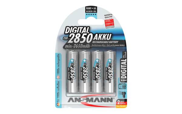 ANSMANN Digital NiMH Akku, Mignon AA, 2.850 mAh, 4er Blister