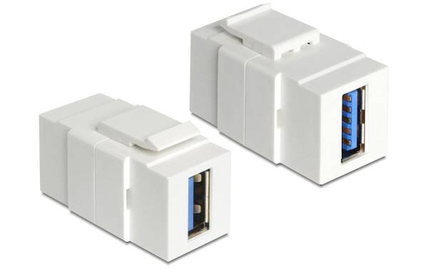 Delock Keystone-Modul USB 3.0, A – A, (f-f) Weiss