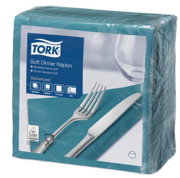 TORK-477914 Soft Dinnerservietten Blaugrün –