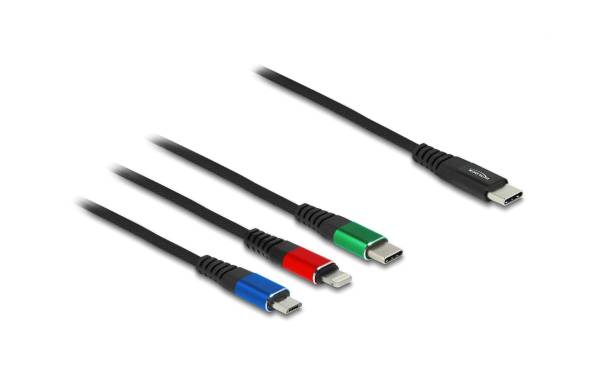 Delock USB-Ladekabel USB C – Lightning/Micro-USB B/USB C 1 m