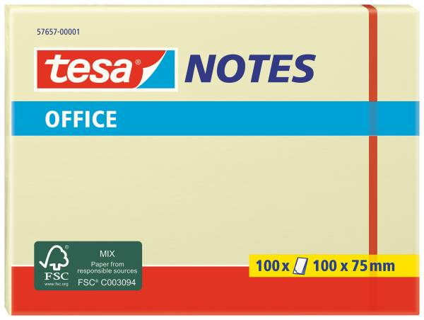 Office Notes 75x100mm gelb 100 Blatt TESA 576570000