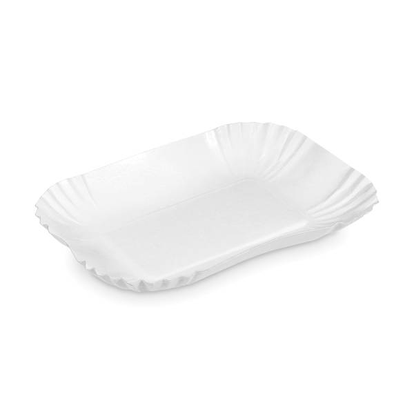 Pappschale eckig weiß 17,5 x 13 x 3 cm – 250 Stück