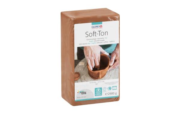 Glorex Modelliermasse Soft-Ton 2500g, Terracotta