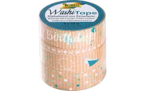 folia Deko-Klebeband Washi-Tape KRAFTPAPIER I, 4er Set