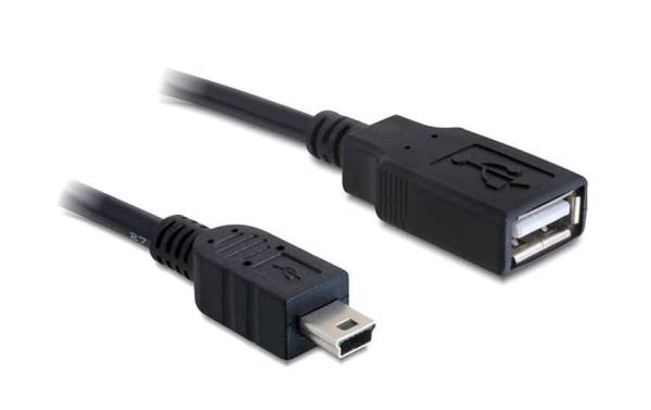 Delock USB 2.0-Adapterkabel Mini-USB B – USB A 0.5 m