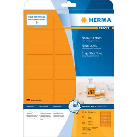 HERMA Universal-Etiketten SPECIAL, 63,5 x 29,6 mm, orange