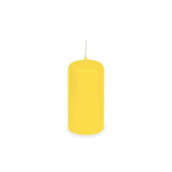 Stumpenkerze gelb 40 x 80 mm – 4 Stück