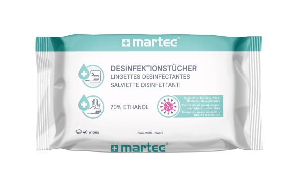 Desinfektionstücher Mit Aloe-Vera 40 Stück MARTEC 33087