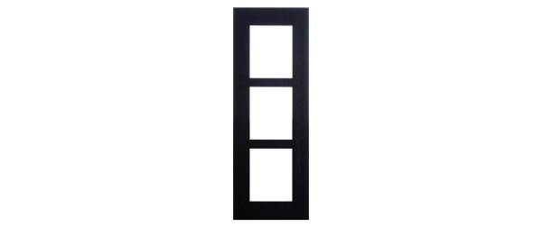 2N Rahmen für den Wandeinbau – 3 Module, schwarz
