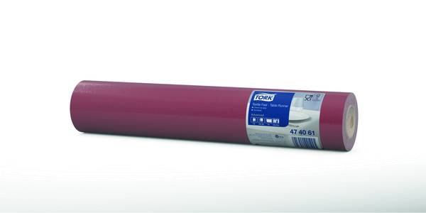 TORK-474061 burgunderroter Tischläufer mit textilem Charakter -