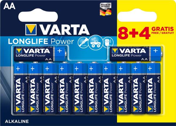 Batterie Longlife Power AA/LR06, 12 Stück VARTA 490612147