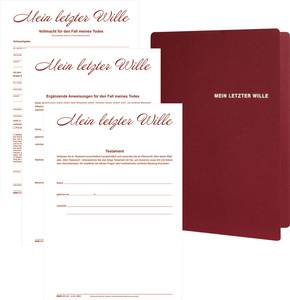RNK Verlag Vordruck Testament "Mein letzter Wille", Mappe
